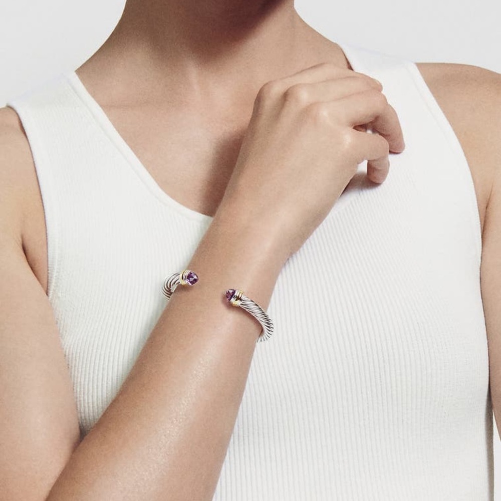 David yurman. Classic Cable Bracelet. Amethyst. 7mm